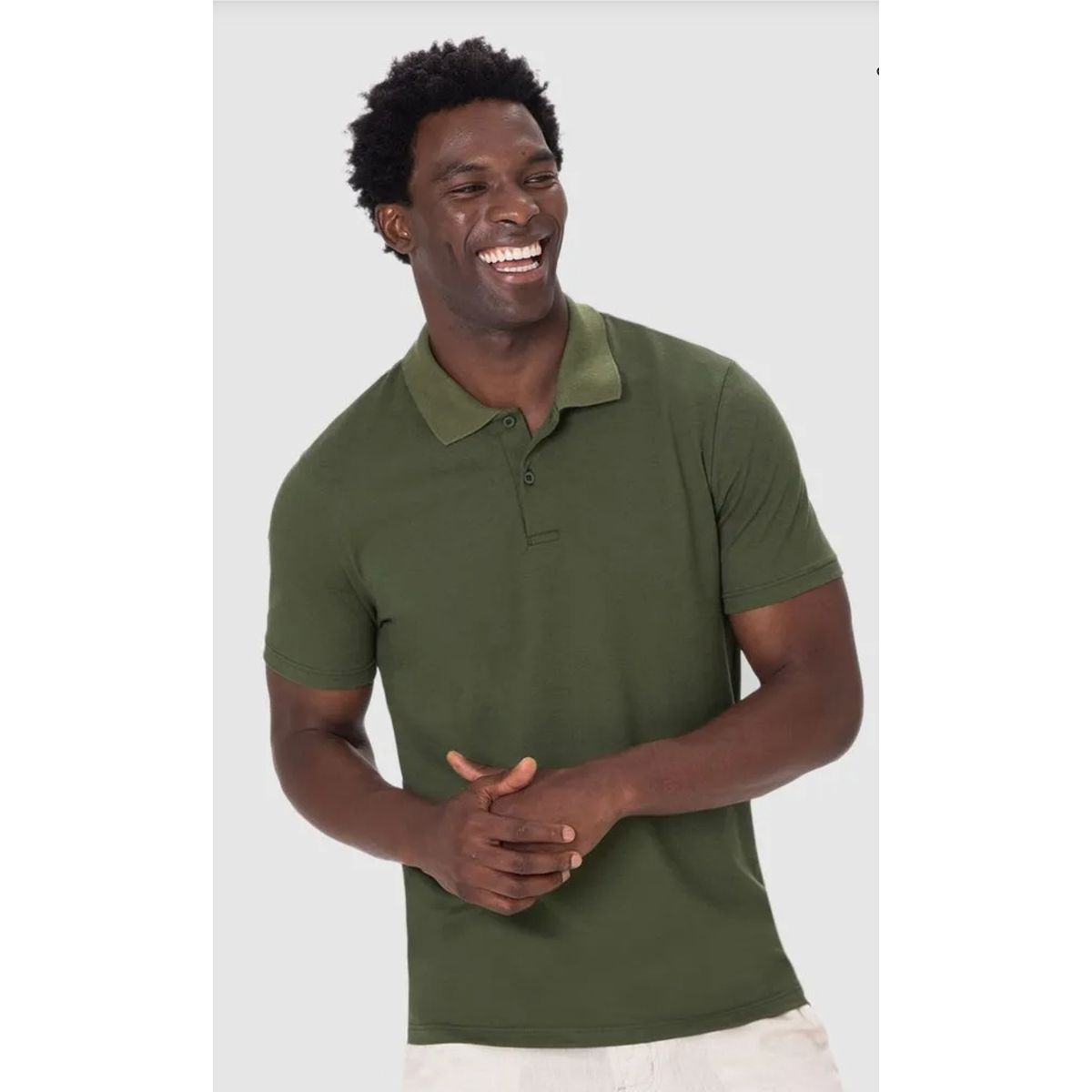 Camisa Polo Básica Masculina Gola Retilínea Em Piq... - Fátima Modas