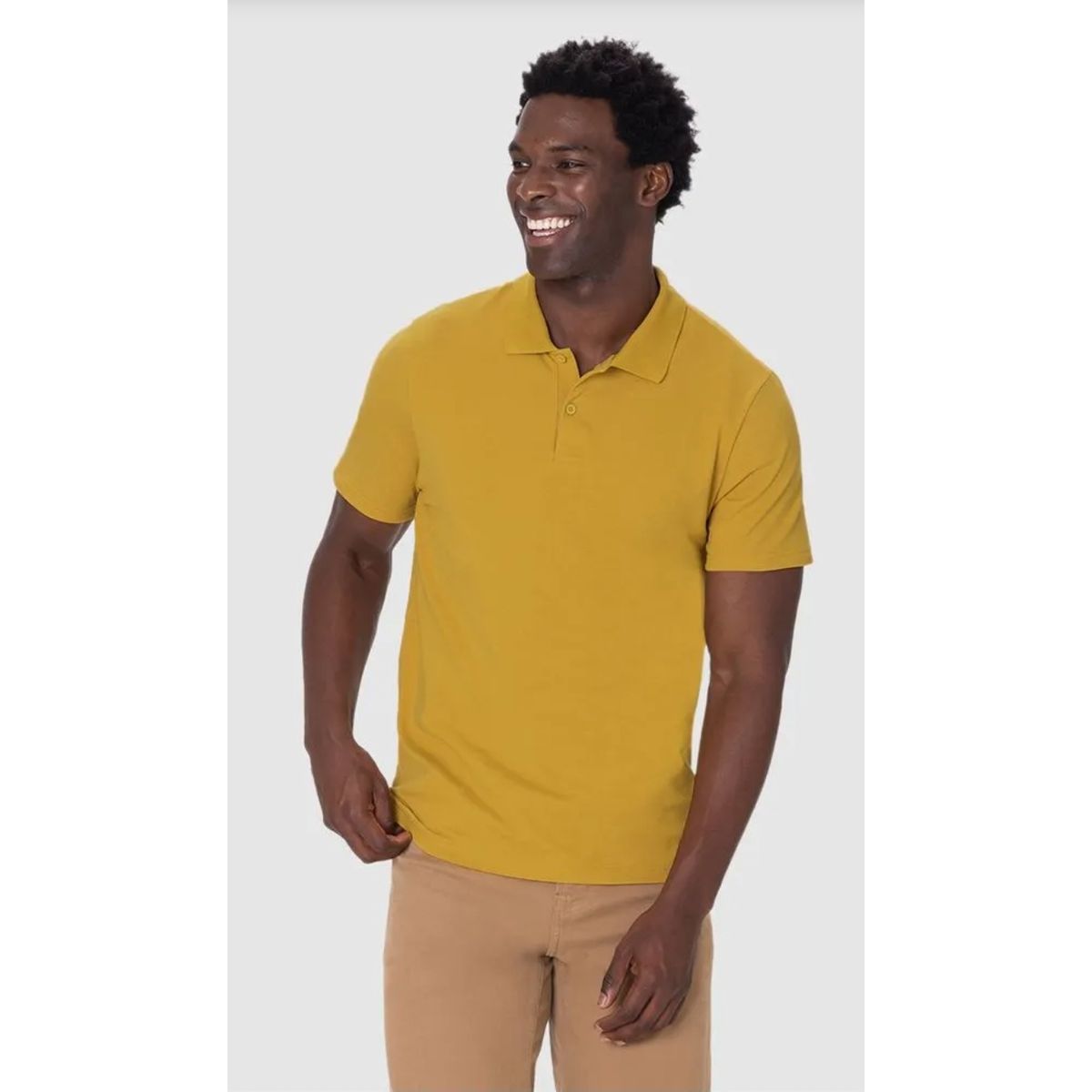 Camisa Polo Básica Masculina Gola Retilínea Em Piq... - Fátima Modas