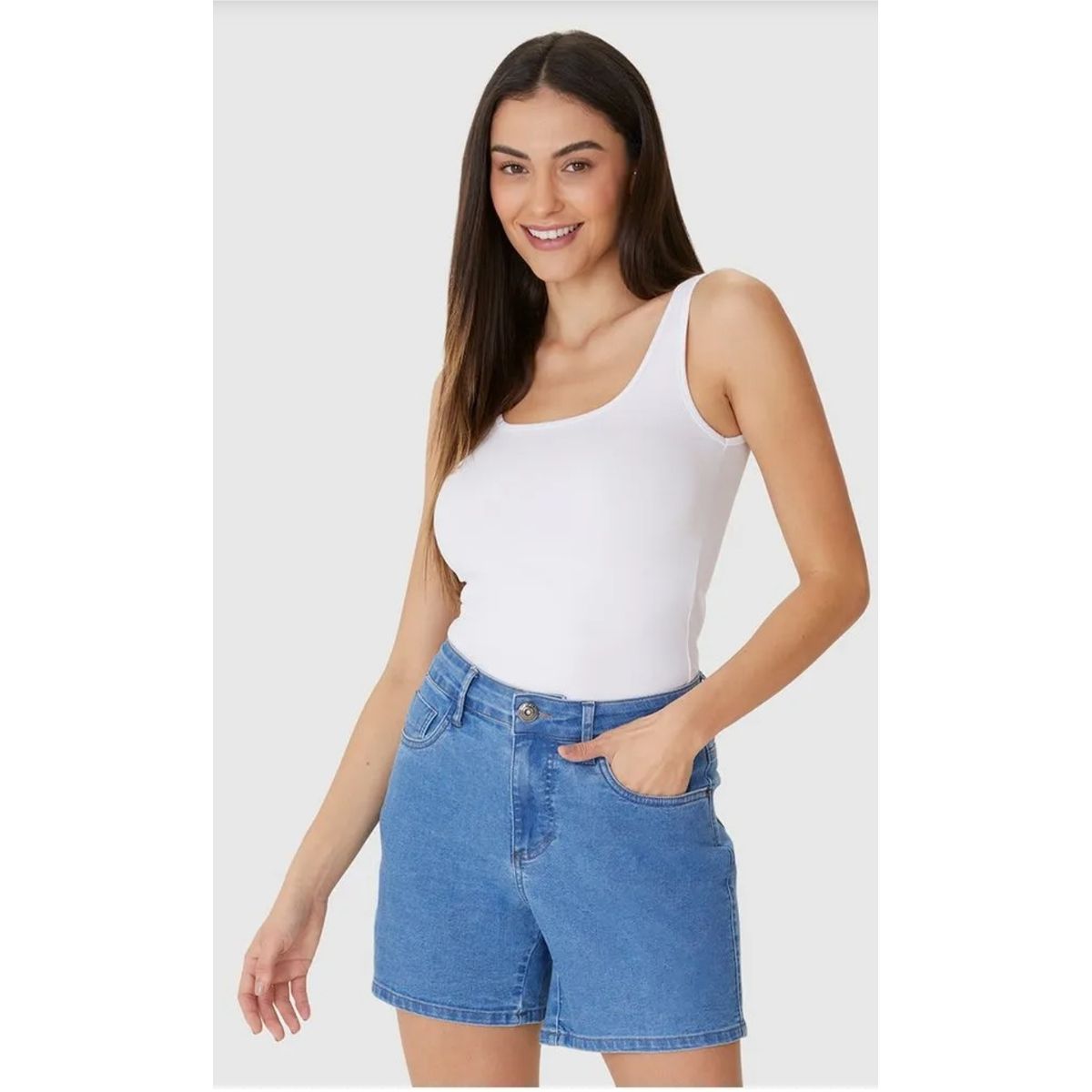 Regata Básica Feminina Alça Média Em Algodão - Fátima Modas