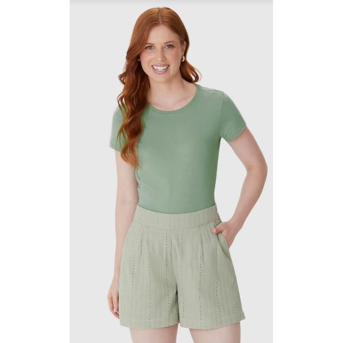 Blusa Básica Feminina Baby Look Em Algodão - Fátima Modas