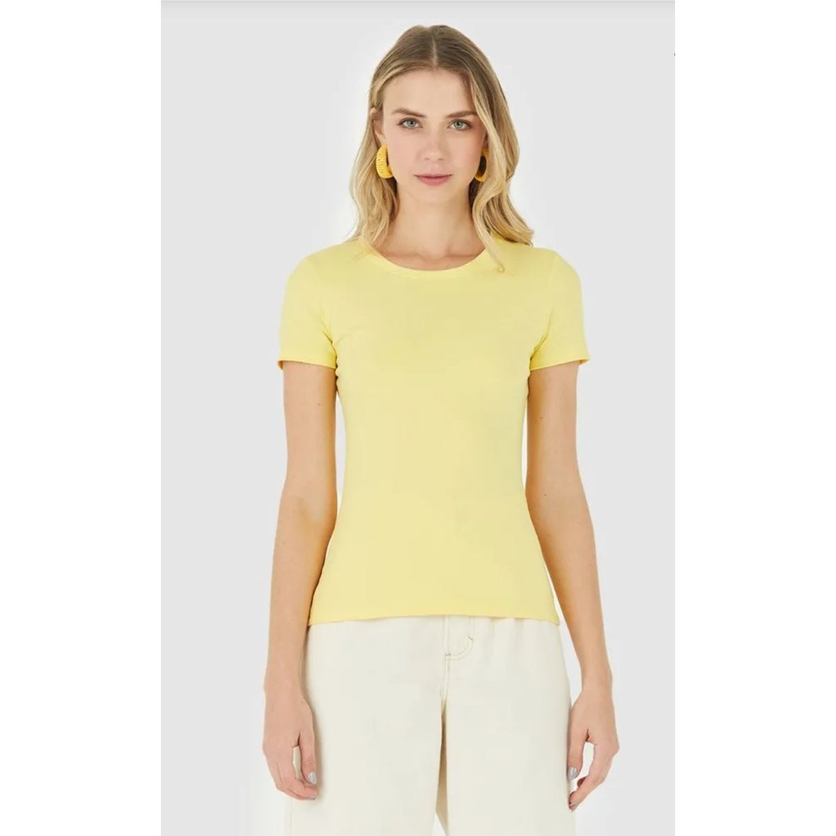 Blusa Básica Feminina Decote Redondo Em Algodão - Fátima Modas