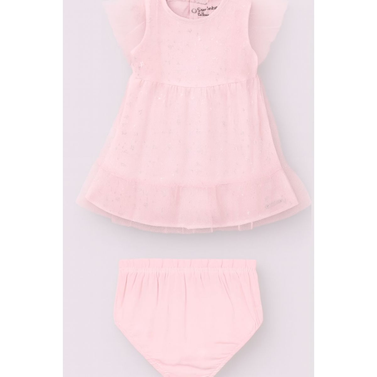 Conjunto Bebê Menina Vestido Tule Foil + Calcinha ... - Fátima Modas