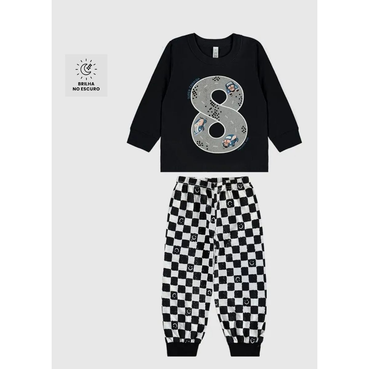 Pijama Longo Infantil Menino Calça Estampada Em Al... - Fátima Modas