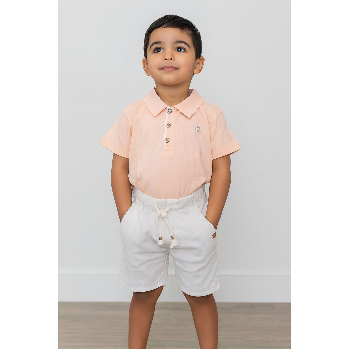 Conjunto Carinhoso Polo com linho - Fátima Modas