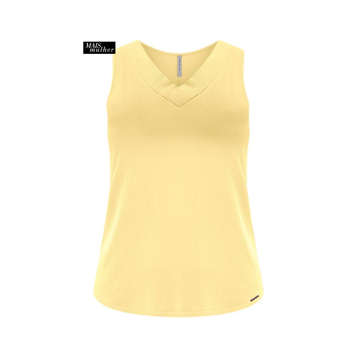 BLUSA REGATA CANELADA COMALÇAS LARGAS E DECOTE EM - Fátima Modas