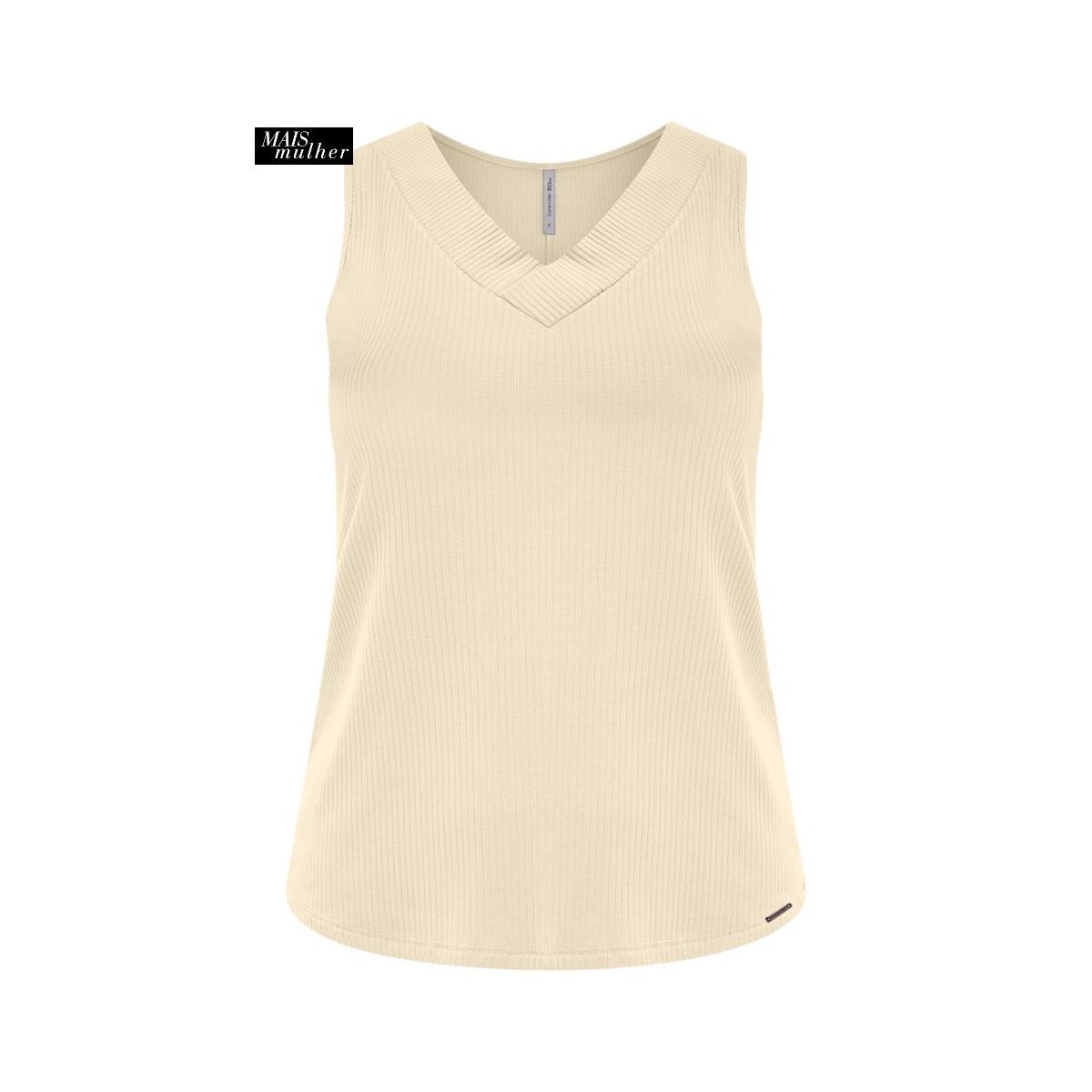 BLUSA REGATA CANELADA COMALÇAS LARGAS E DECOTE EM - Fátima Modas