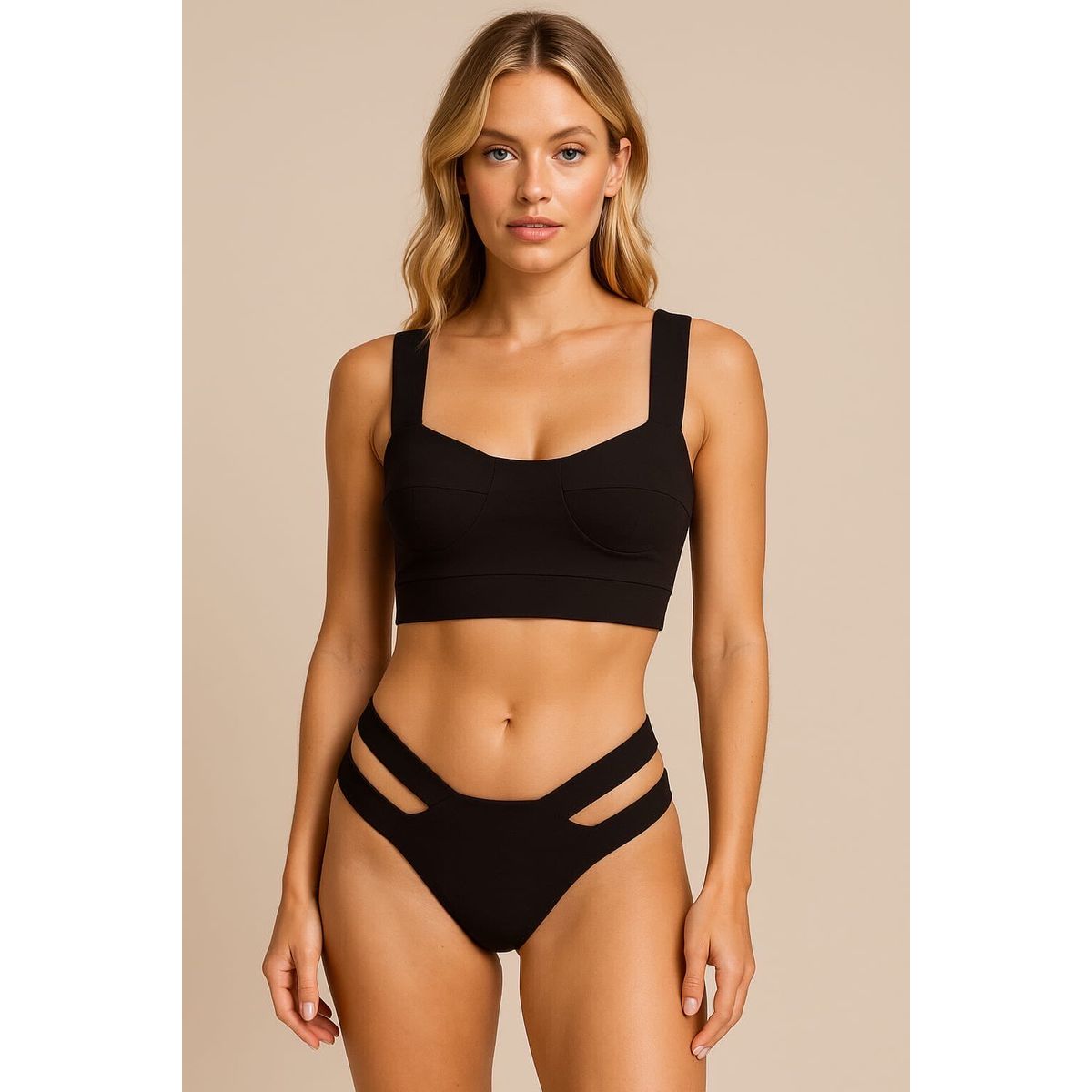 Biquíni preto moderno - Fátima Modas