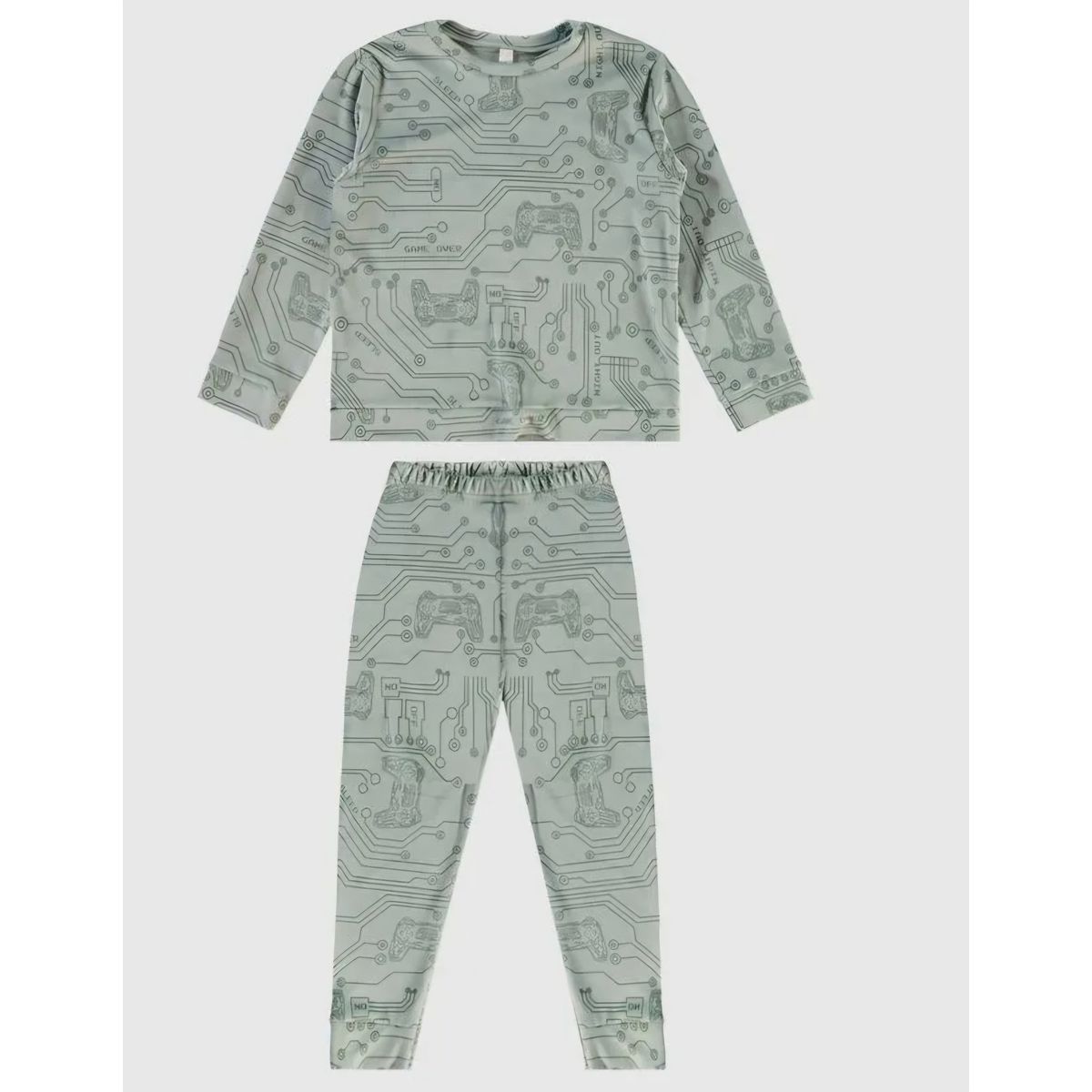 Pijama Longo Infantil Menino Estampa Lettering Em ... - Fátima Modas