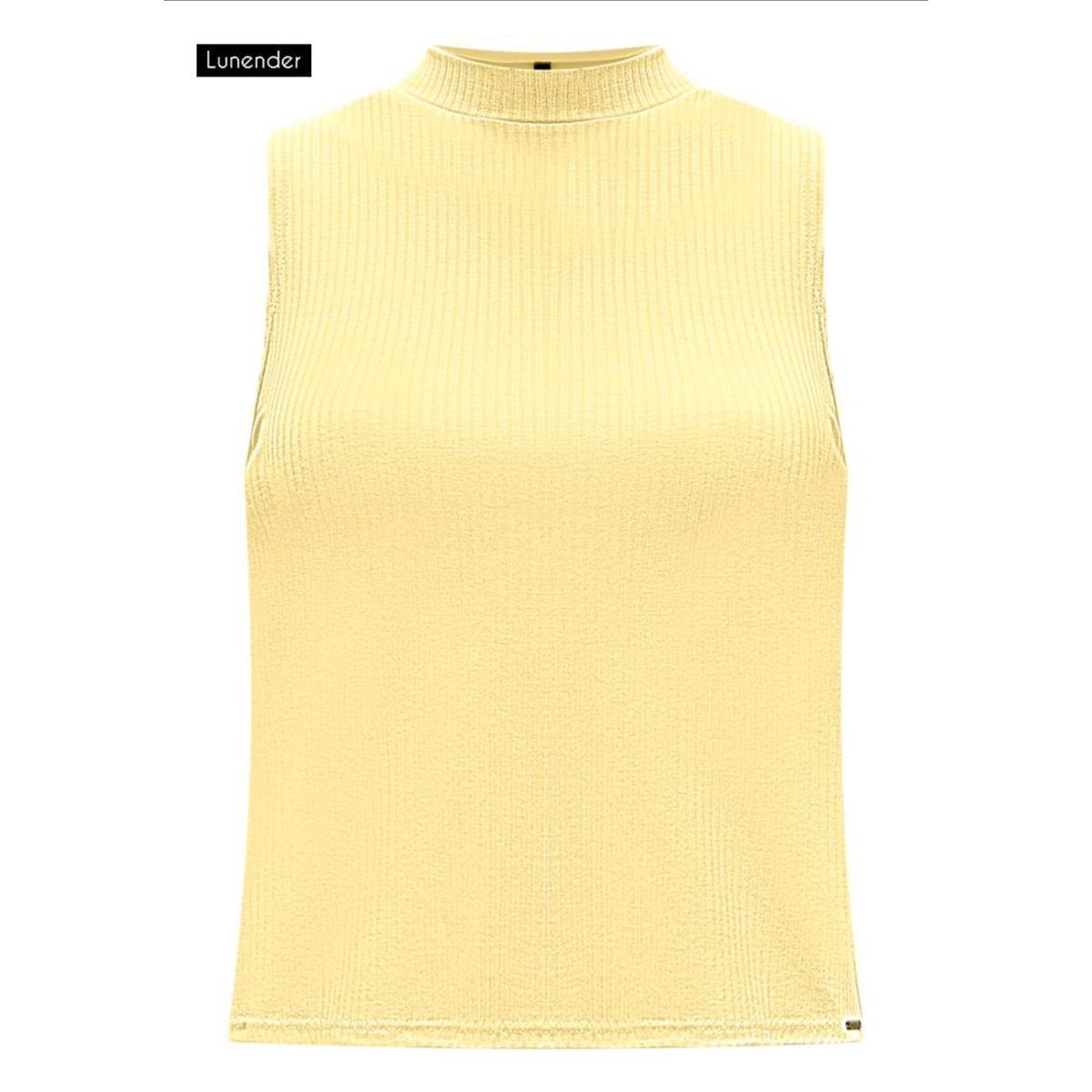 Blusa Cropped Básica Com Gola Alta Em Malha Canela... - Fátima Modas