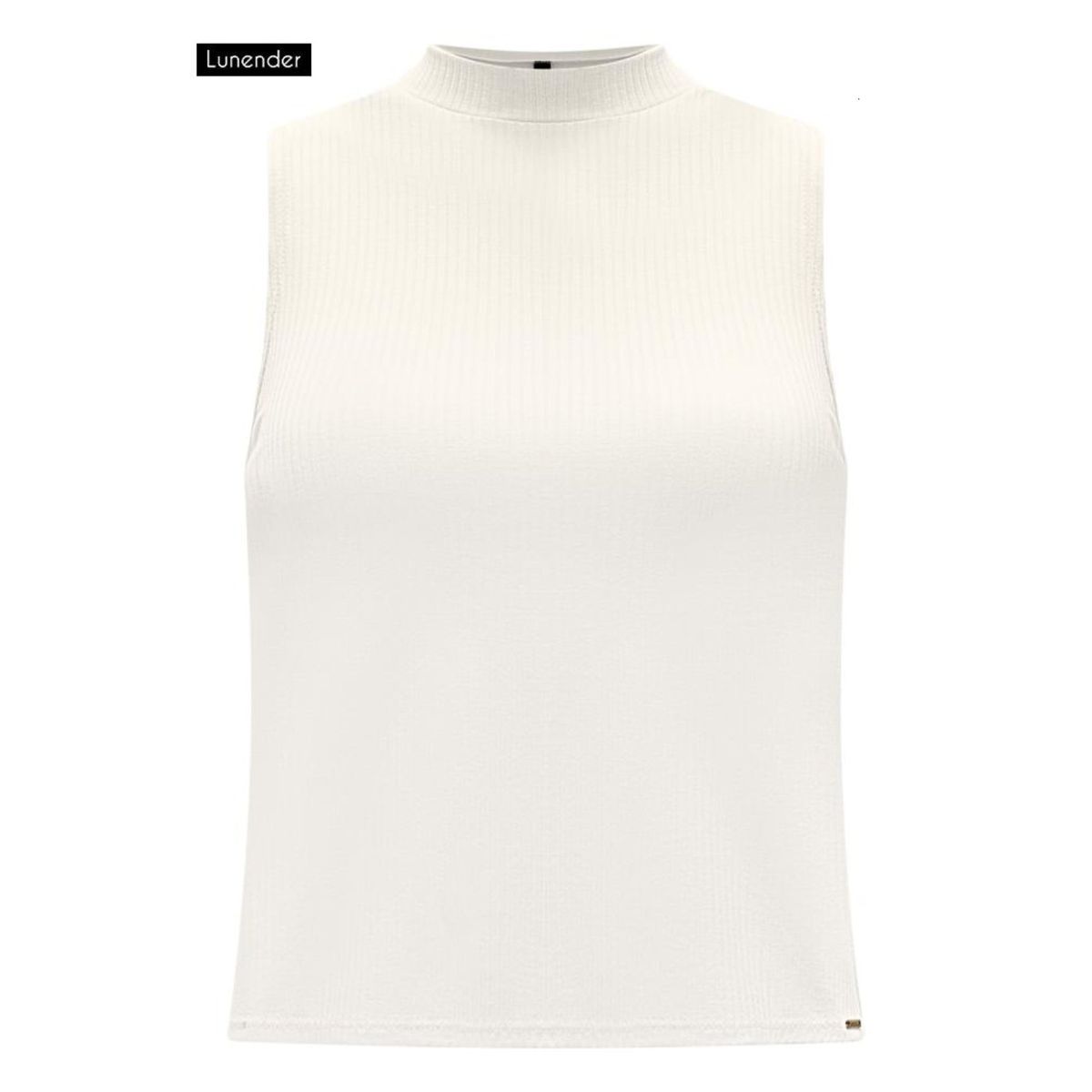 Blusa Cropped Básica Com Gola Alta Em Malha Canela... - Fátima Modas