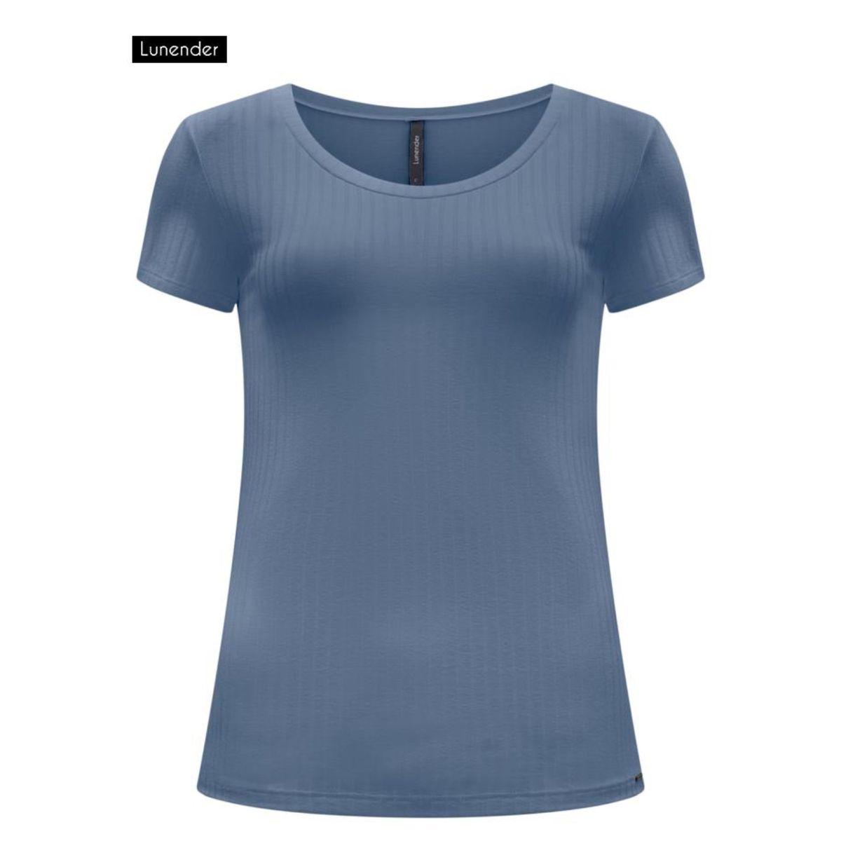 Blusa Em Malha Canelada Com Mangas Curtas E Decote... - Fátima Modas