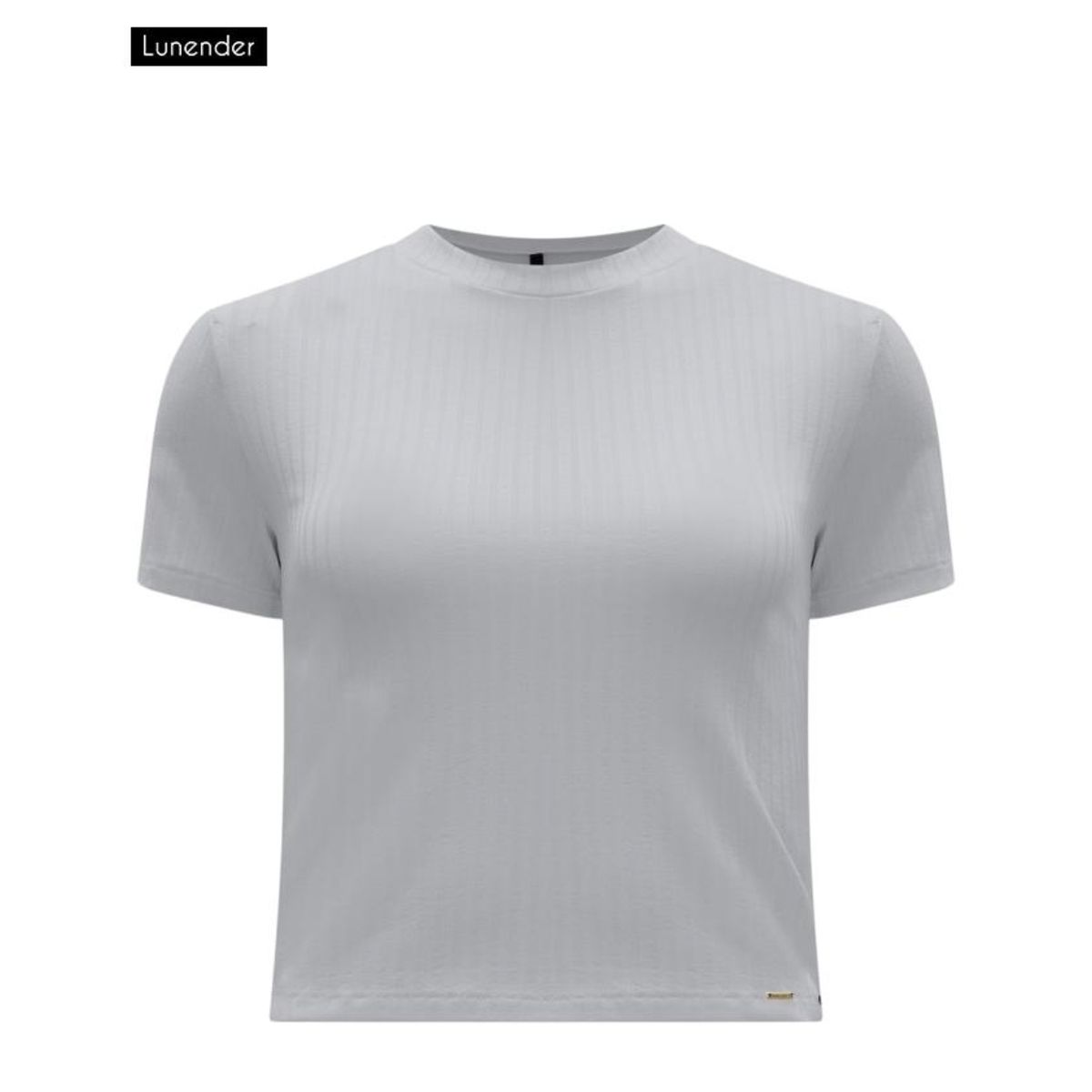 Blusa Básica Lunender Cropped Cinza - Fátima Modas