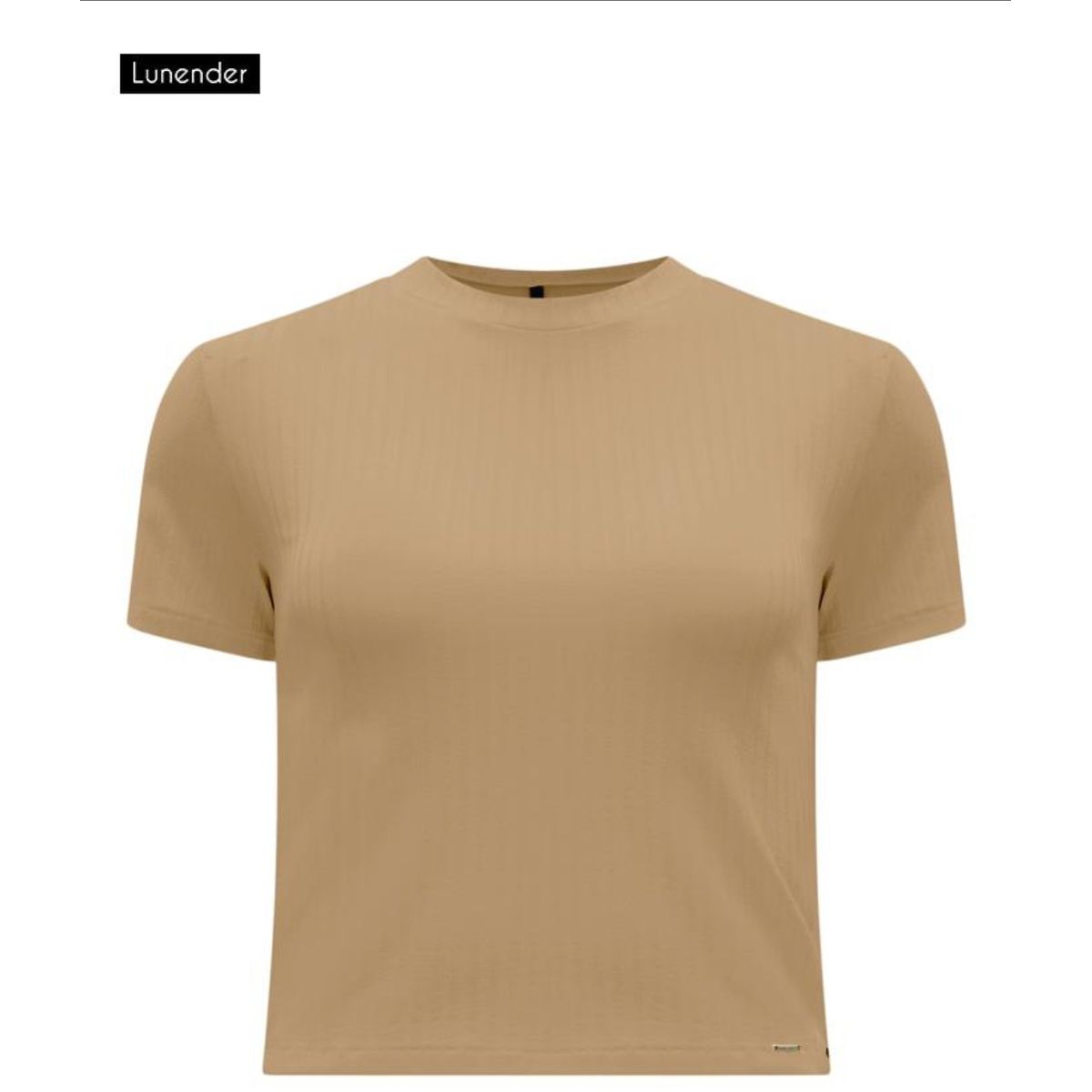 Blusa Básica Lunender Cropped Bege - Fátima Modas