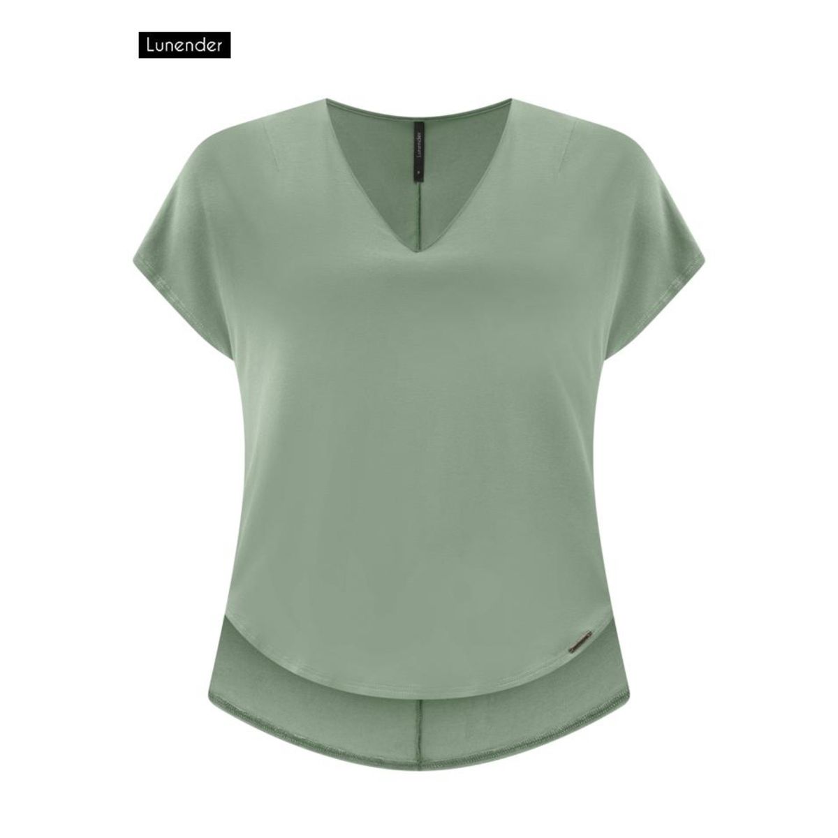Blusa Verde Alongada Decote V - Fátima Modas