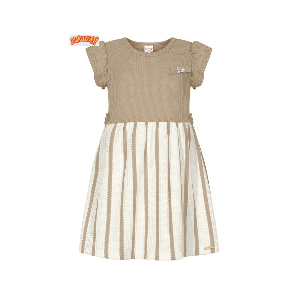 VESTIDO MALHA CROCHE IMPERIAL BEGE FROZEN - Fátima Modas