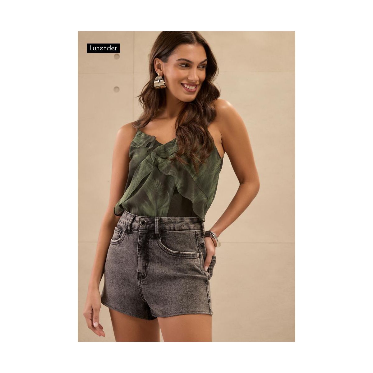 Shorts Jeans Lunender Black - Fátima Modas