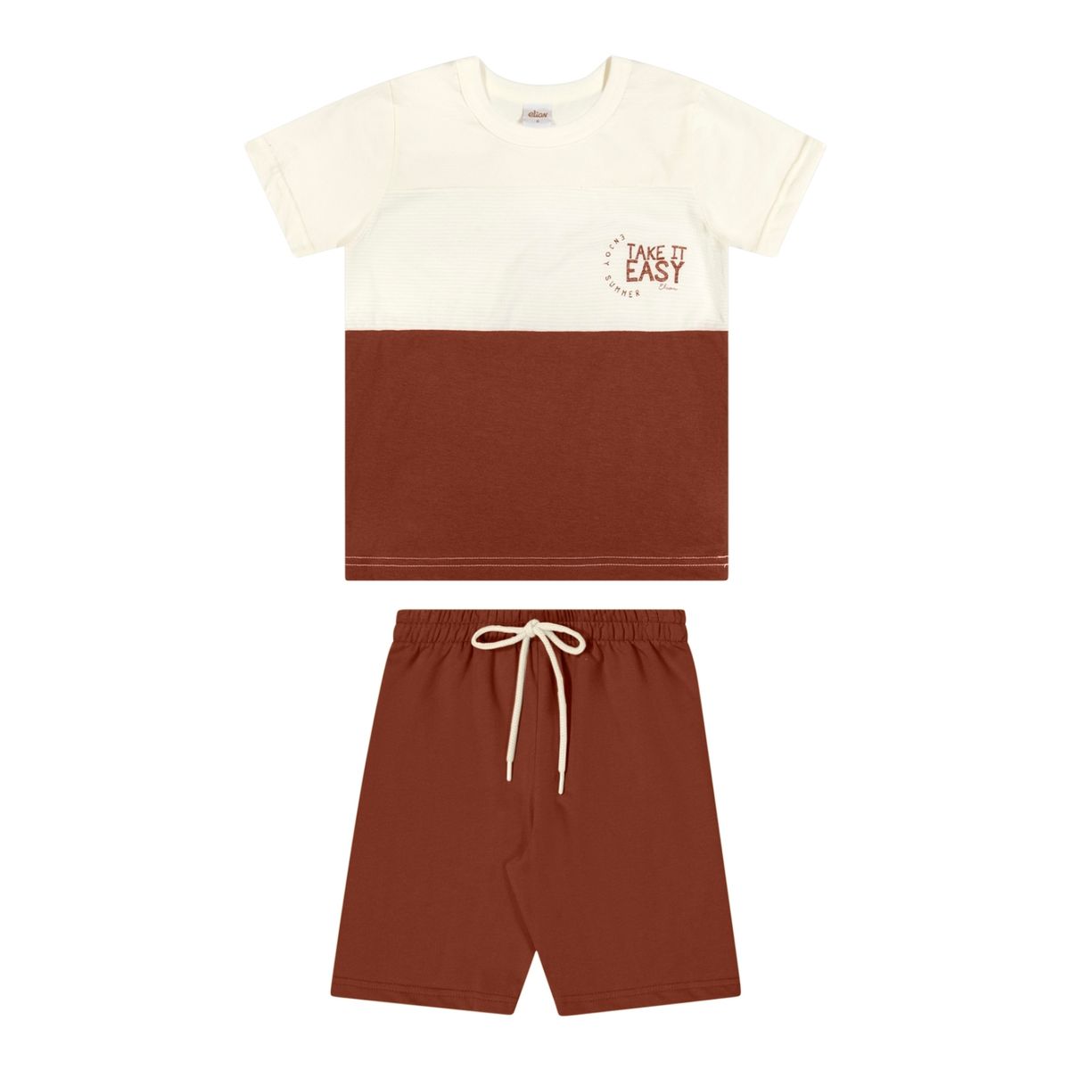 Infantil Conjunto MeninoBicolor Texturizado - Fátima Modas