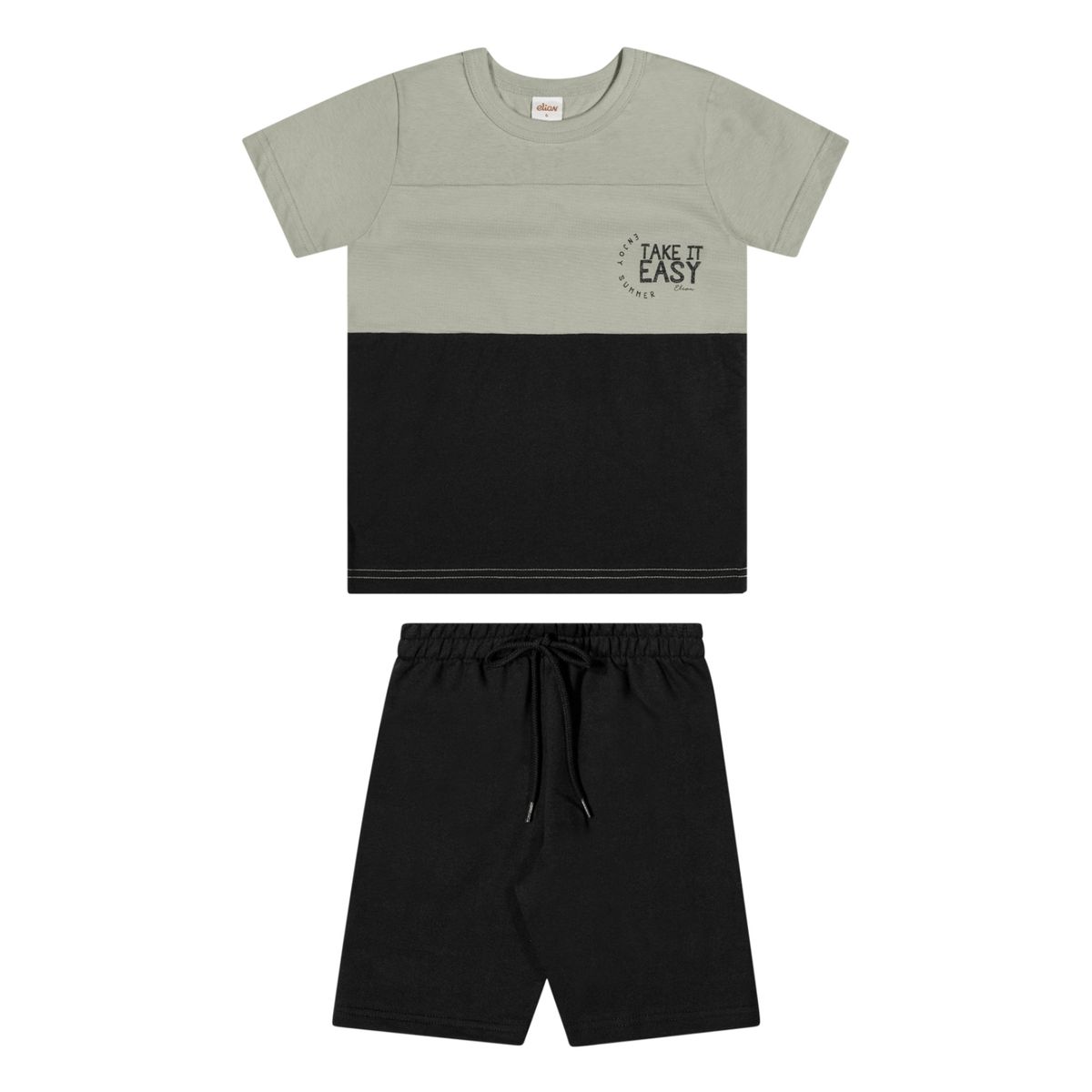 Infantil Conjunto MeninoBicolor Texturizado - Fátima Modas