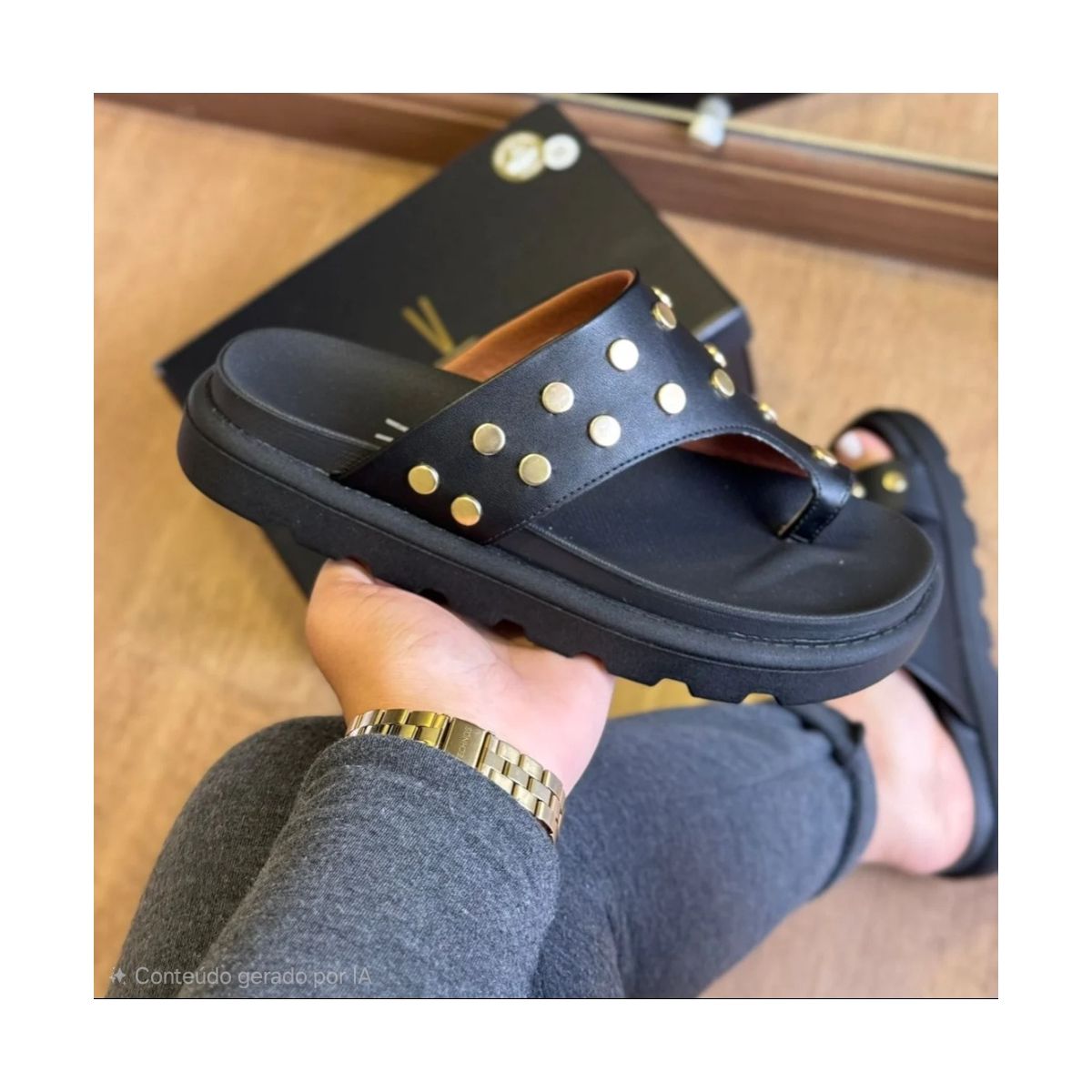 Sandália Vizzano Pontinhos Dourados 6510.117 - Fátima Modas