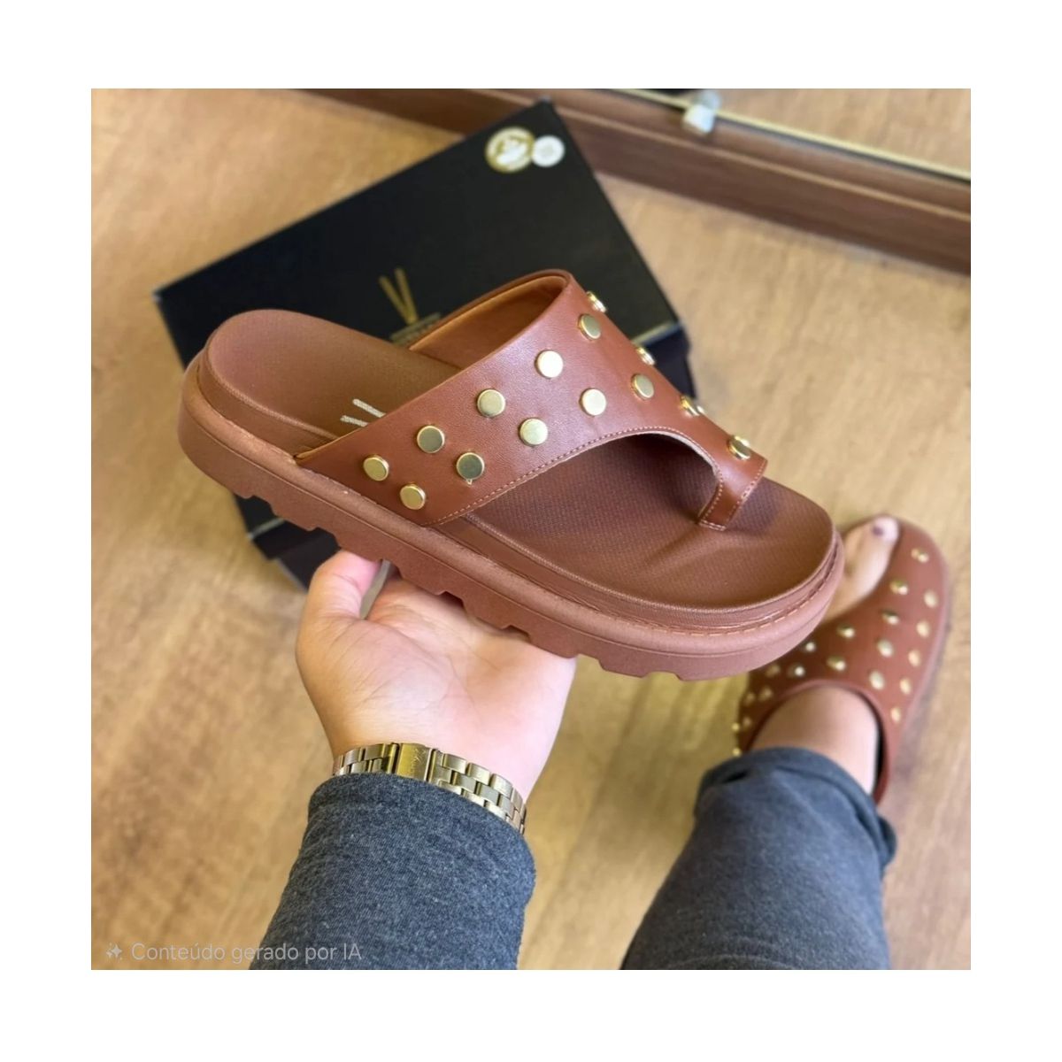 Sandália Vizzano Pontinhos Dourados 6510.117 - Fátima Modas