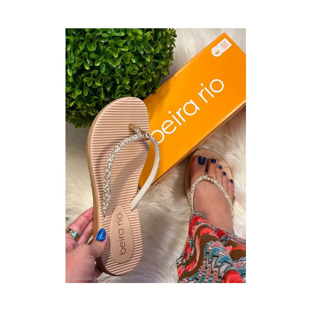 Chinelo feminino beira rio dedo rastiera brilho st... - Fátima Modas