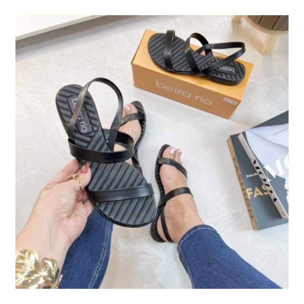 SANDÁLIA BEIRA RIO PRETO 8519113 - Fátima Modas