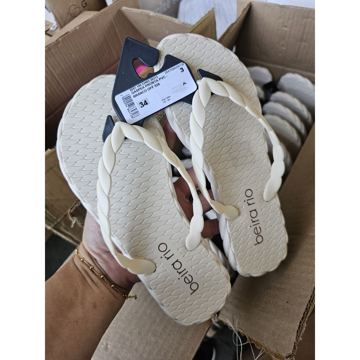 Chinelo Feminino Beira Rio Nuvem Trançado - Fátima Modas