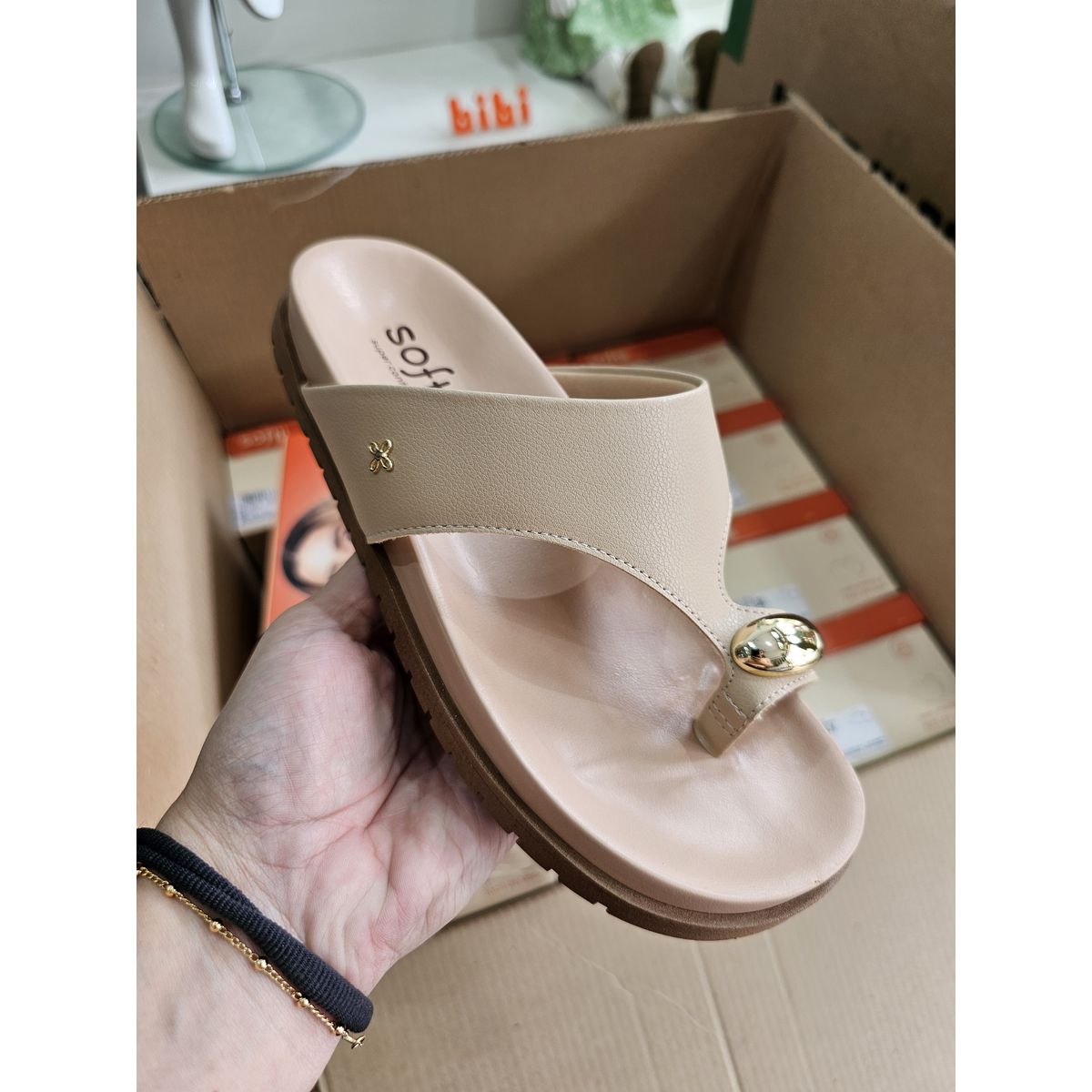 Sandália papete super conforto Softli - Fátima Modas