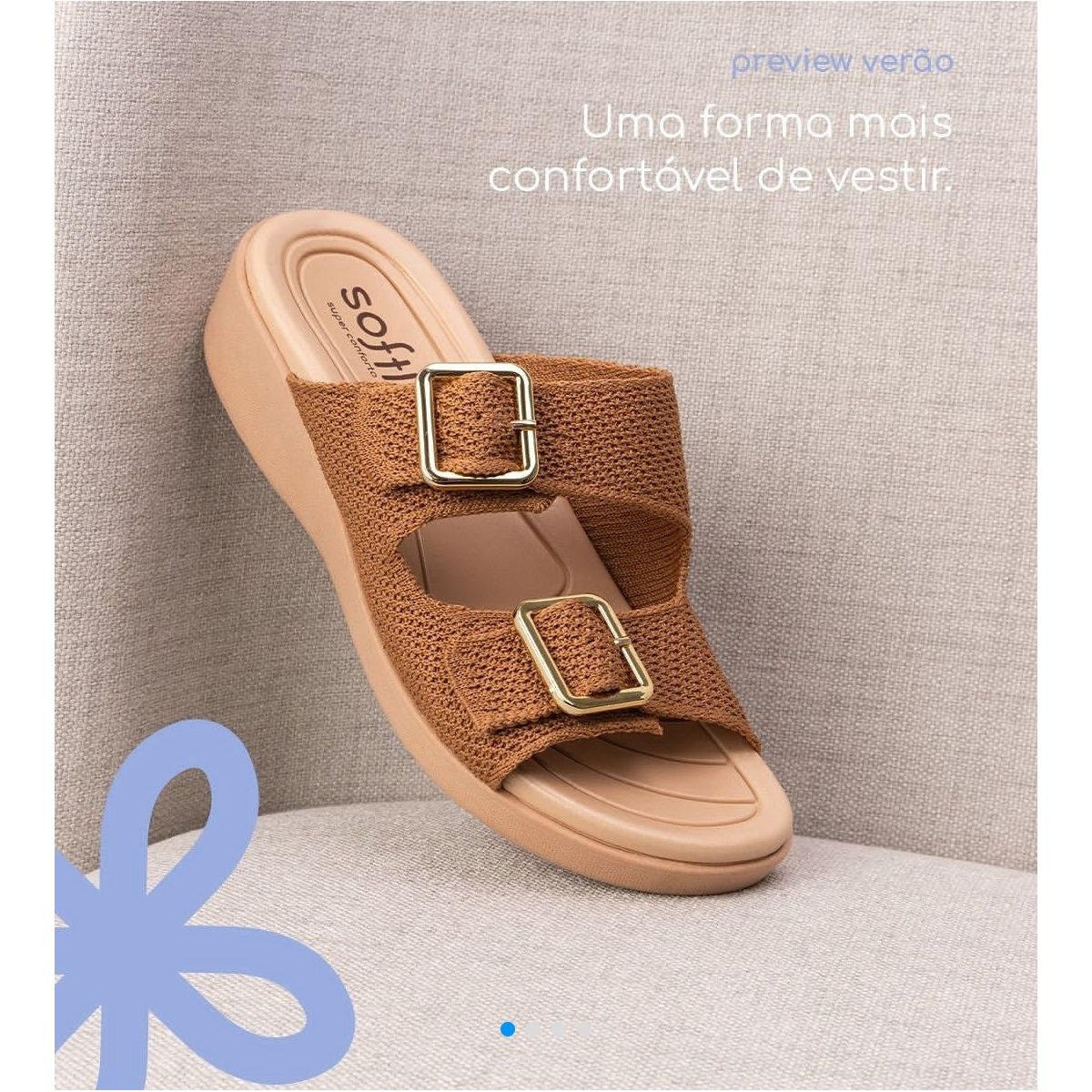 Birken Softli Feminina Sand Fivelas Douradas - Fátima Modas