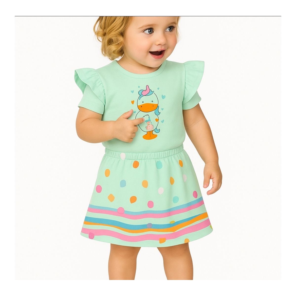 Conjunto Bebê Menina Unicórnio Com Pompom Elian Ve... - Fátima Modas