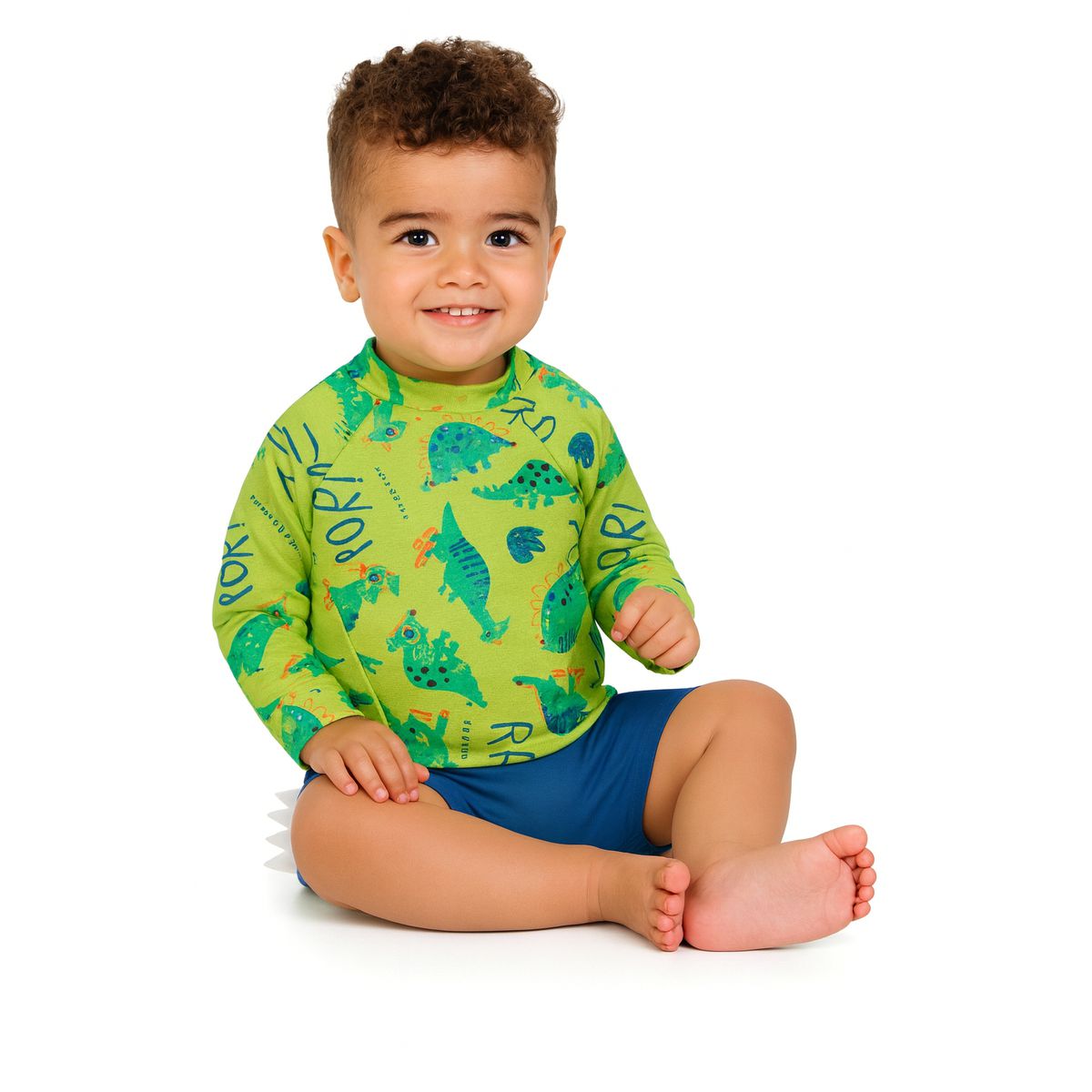 Conjunto Praia Dinossauro com proteção UV - Fátima Modas