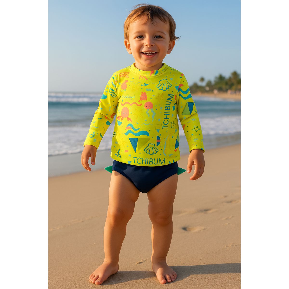 Conjunto Praia Bebê Proteção UV - Fátima Modas