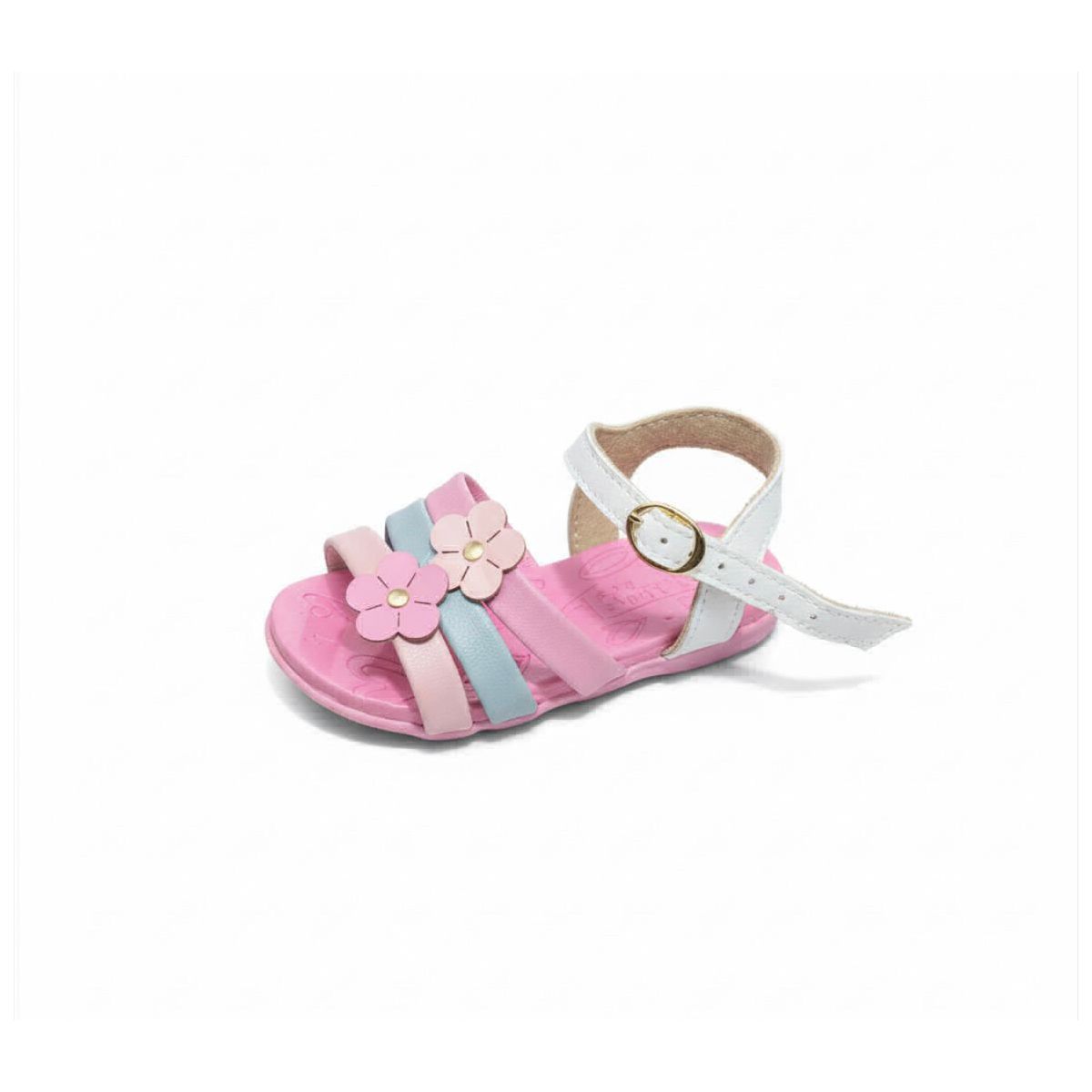 Sandália Molekinha Menina Flores Rosa - Fátima Modas