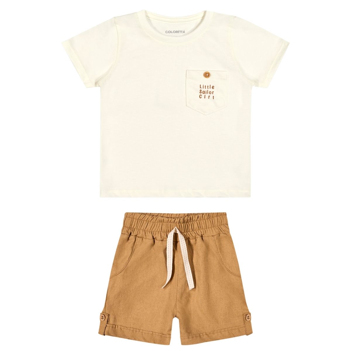 Conjunto Menino Camiseta Algodão e Bermuda Sarja C... - Fátima Modas