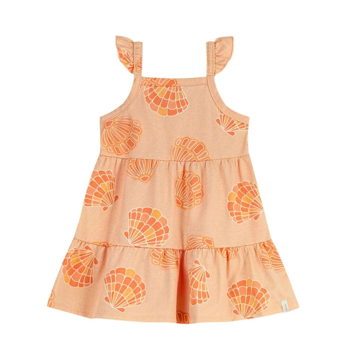 Vestido Infantil Menina Conchinhas Elian Laranja - Fátima Modas