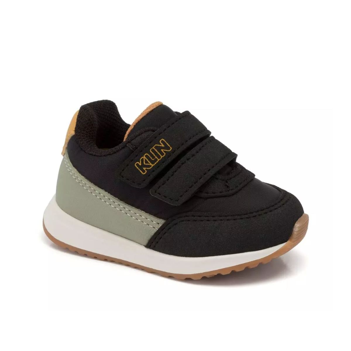 Tênis Infantil Klin Walk Baby - PRETO/VERDE/OCRE - Fátima Modas