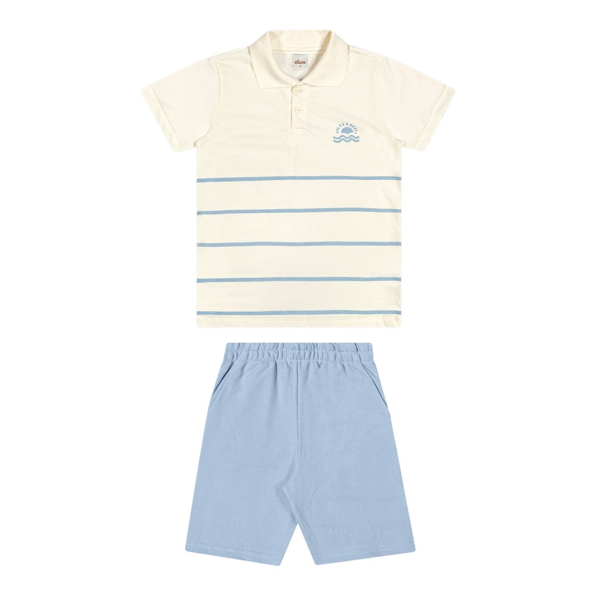 Conjunto Polo Menino Summer Elian Azul - Fátima Modas