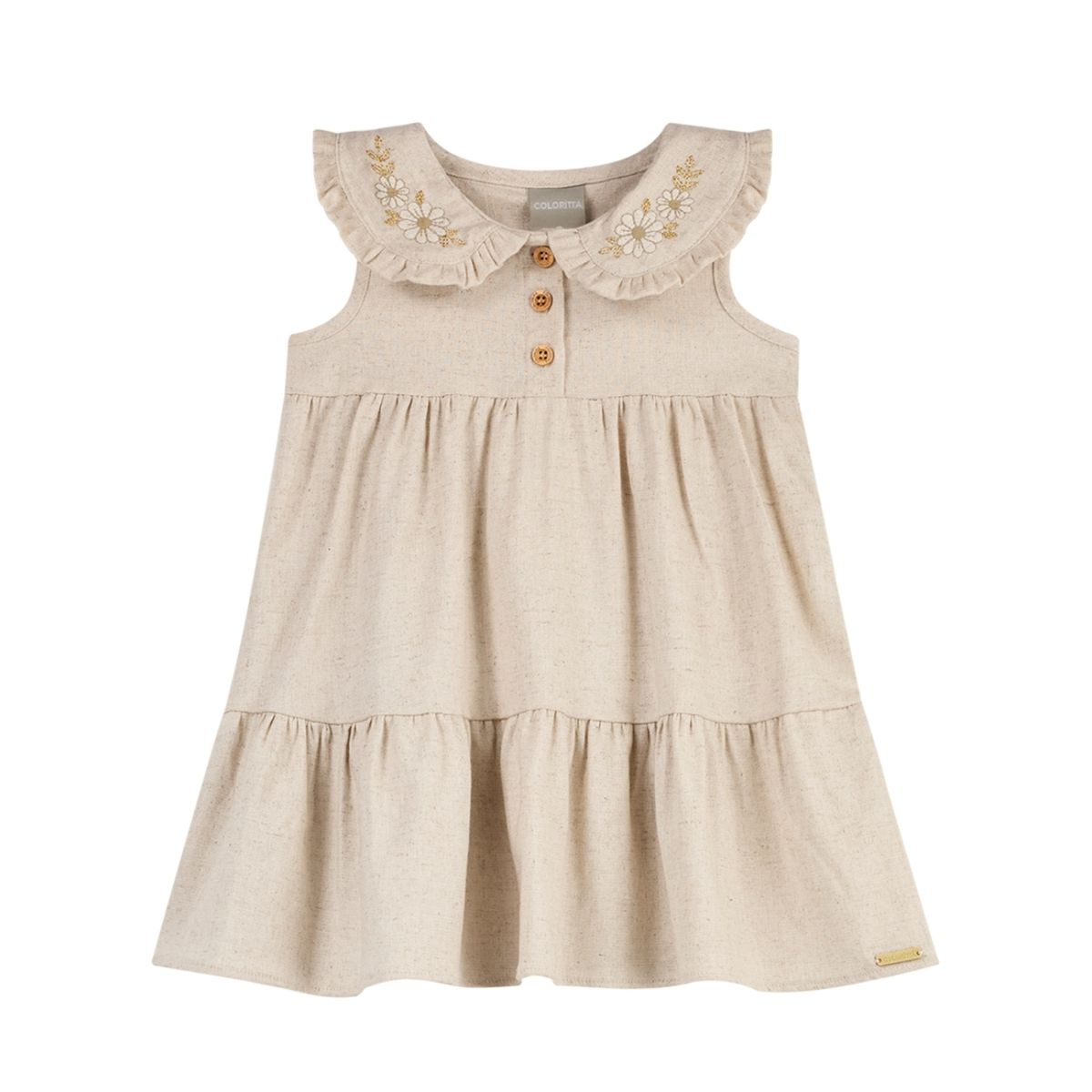 Vestido Infantil Menina Linho Bordado Colorittá Be... - Fátima Modas