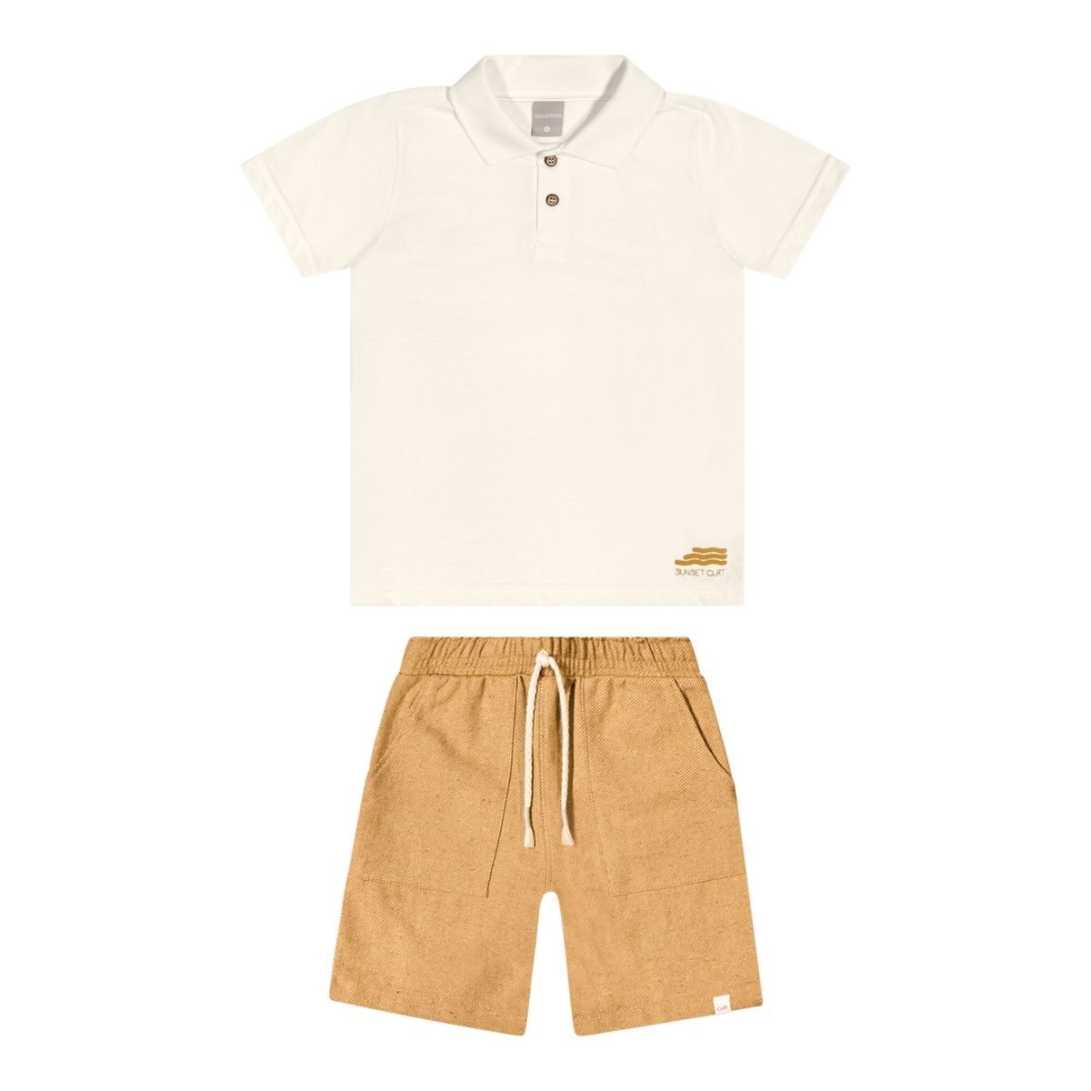 Conjunto Infantil Menino PoloBordado Colorittá Beg... - Fátima Modas