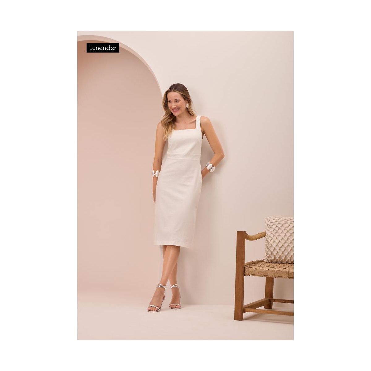 Vestido Lunender Linho - Fátima Modas