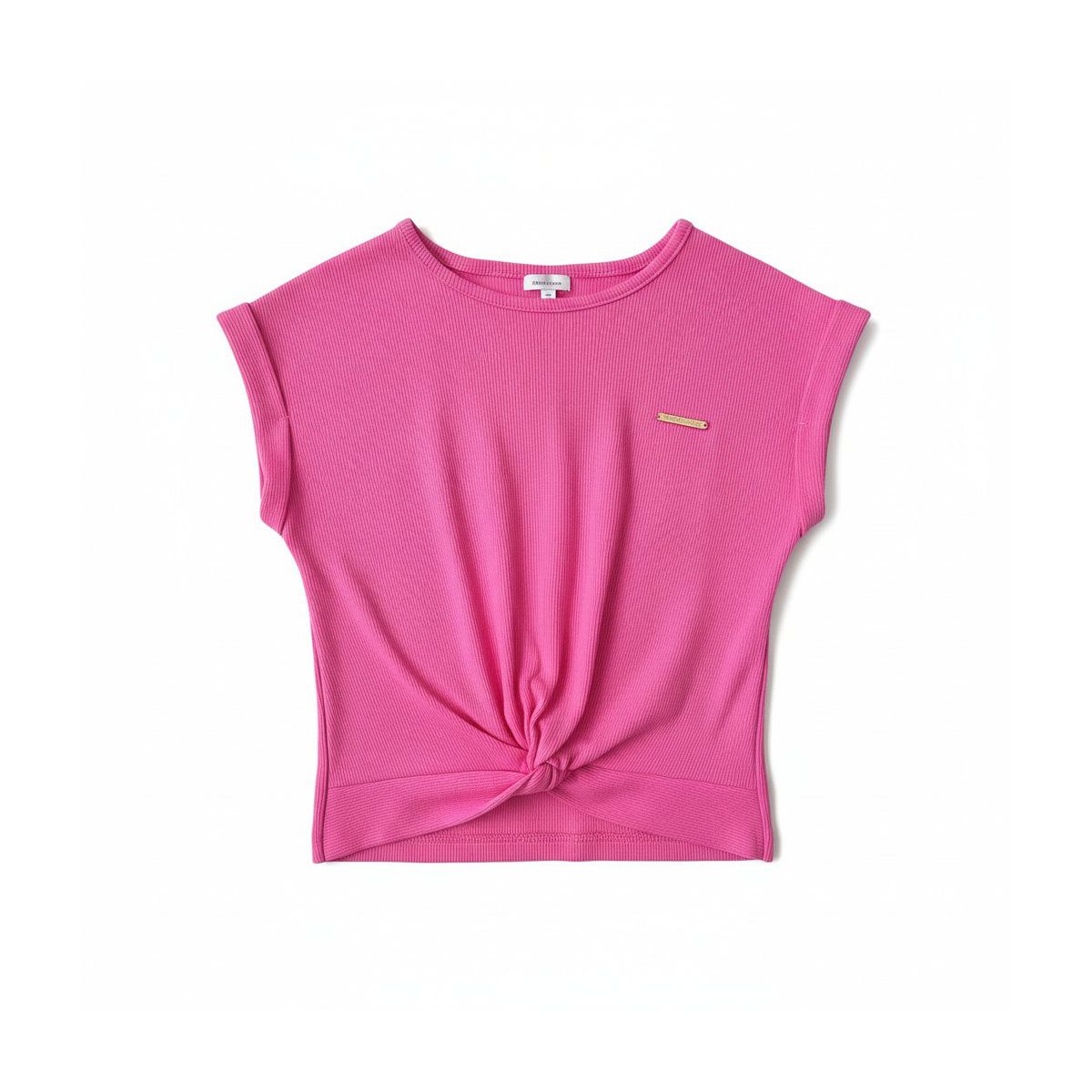 blusa cropped torção pink - Fátima Modas