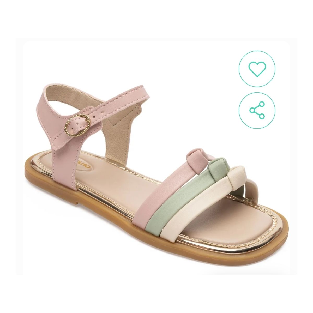 Sandália Menina arco iris Pimpolho nude - Fátima Modas