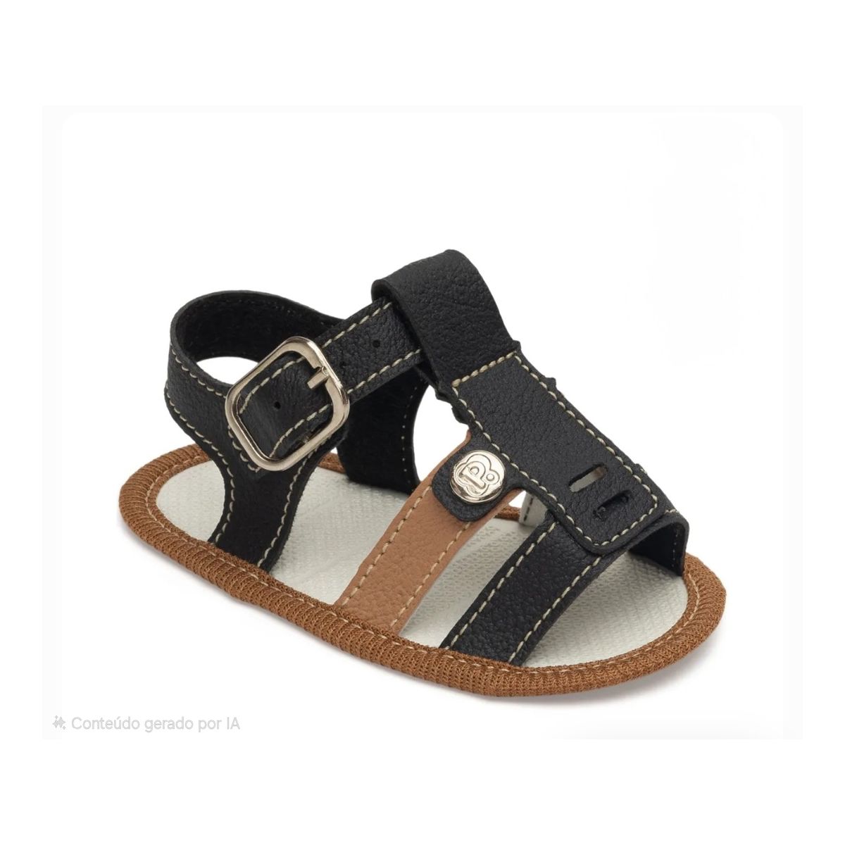 Sandalia menino aventura Pimpolho preta/marrom - Fátima Modas