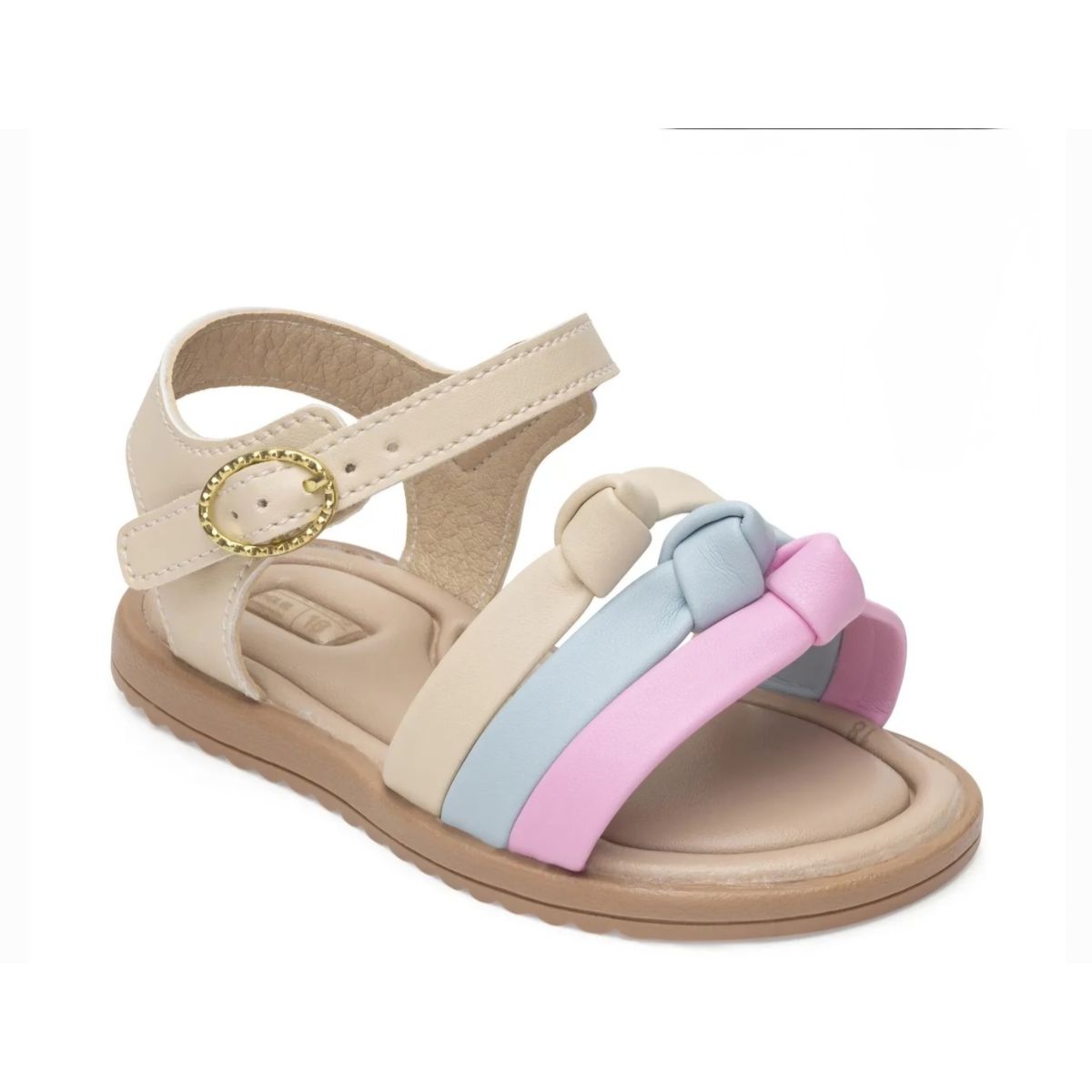 Sandália menina arco iris Pimpolho bege - Fátima Modas