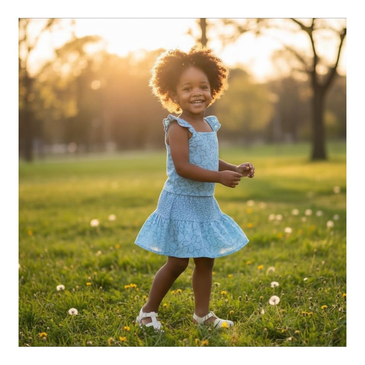 Conjunto Infantil Menina Floral Azul 232303 Elian - Fátima Modas