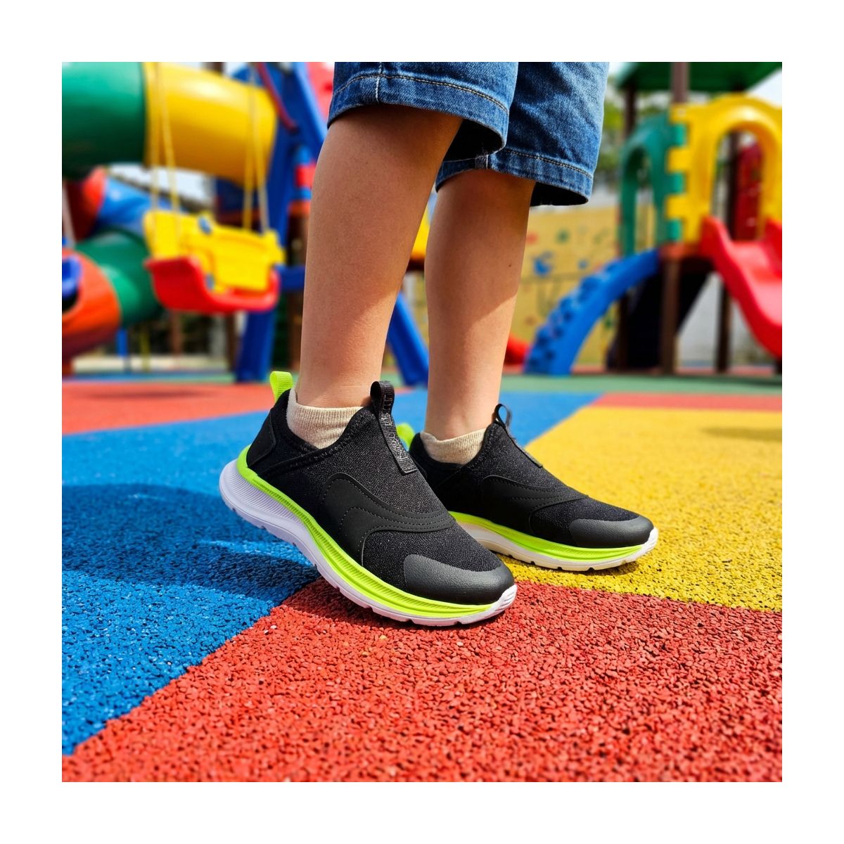 TÊNIS INFANTIL WAY 354 MENINO PRETO/VERDE NEON - Fátima Modas