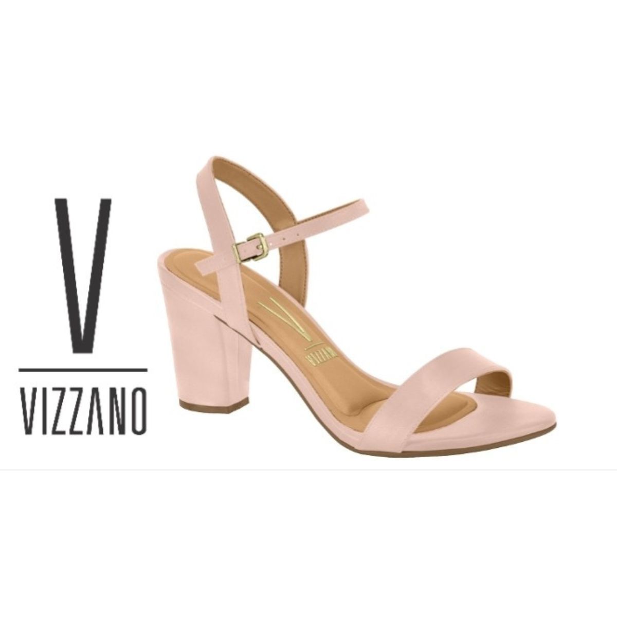 Sandália Vizzano Salto Grosso Rosa - Fátima Modas