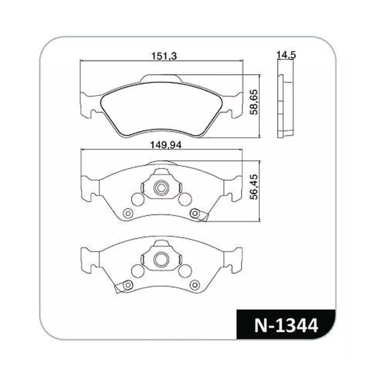 Pastilha de freio Honda Fit N1344 - Grupo Celinho Autopeças