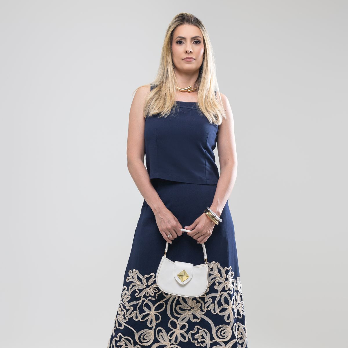 Vestido Midi Tricot Mint Geomé...