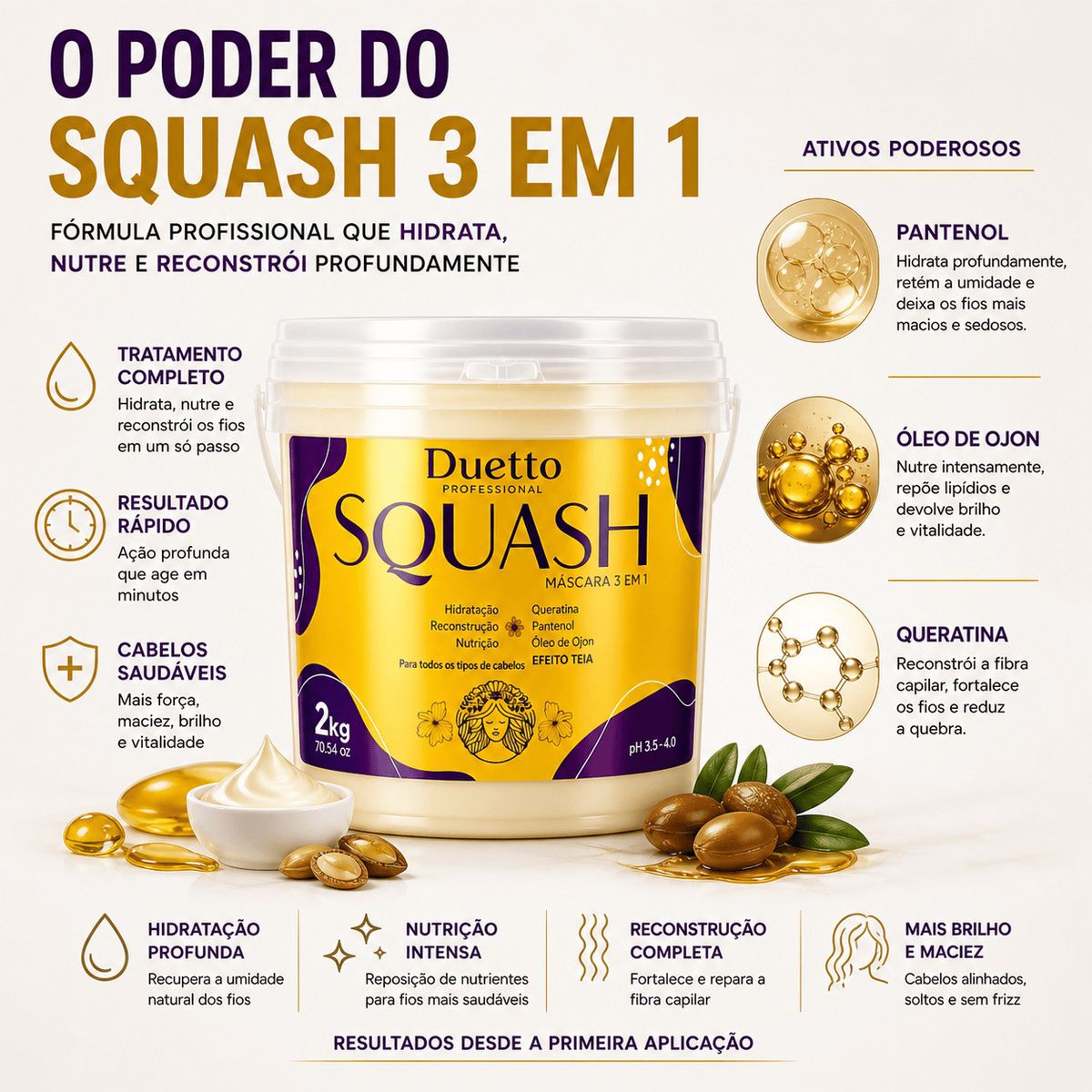 Máscara de Hidratação 3 em 1 Squash Duetto Professional 2kg 